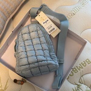 Light Blue Quilted Crossbody Bag